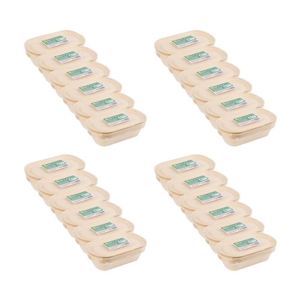 24x 6pc Braz Earth Friendly Takeaway Containers W/ Lids Tableware 800ml
