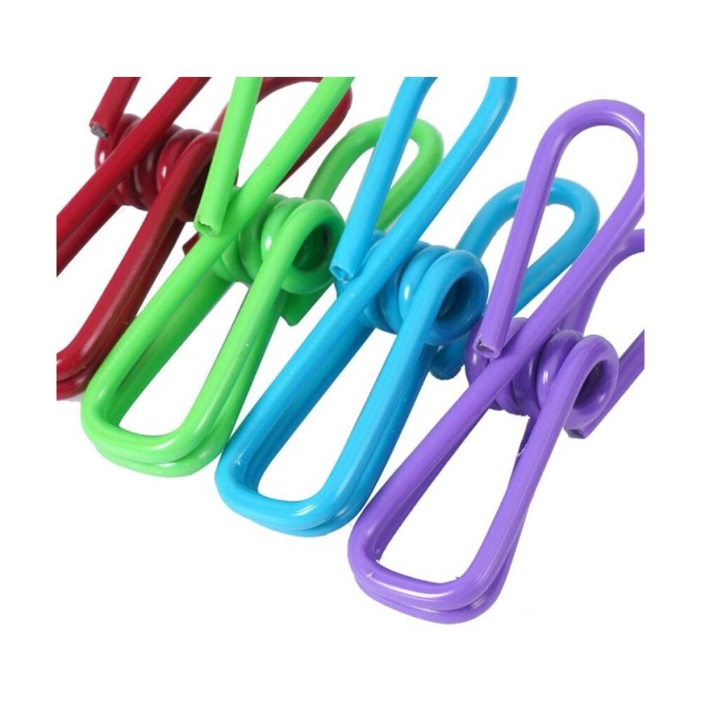 6x 12pc Braz Reusable Food Storage Seal Wire Bag Clips 8x6cm Multi Colour