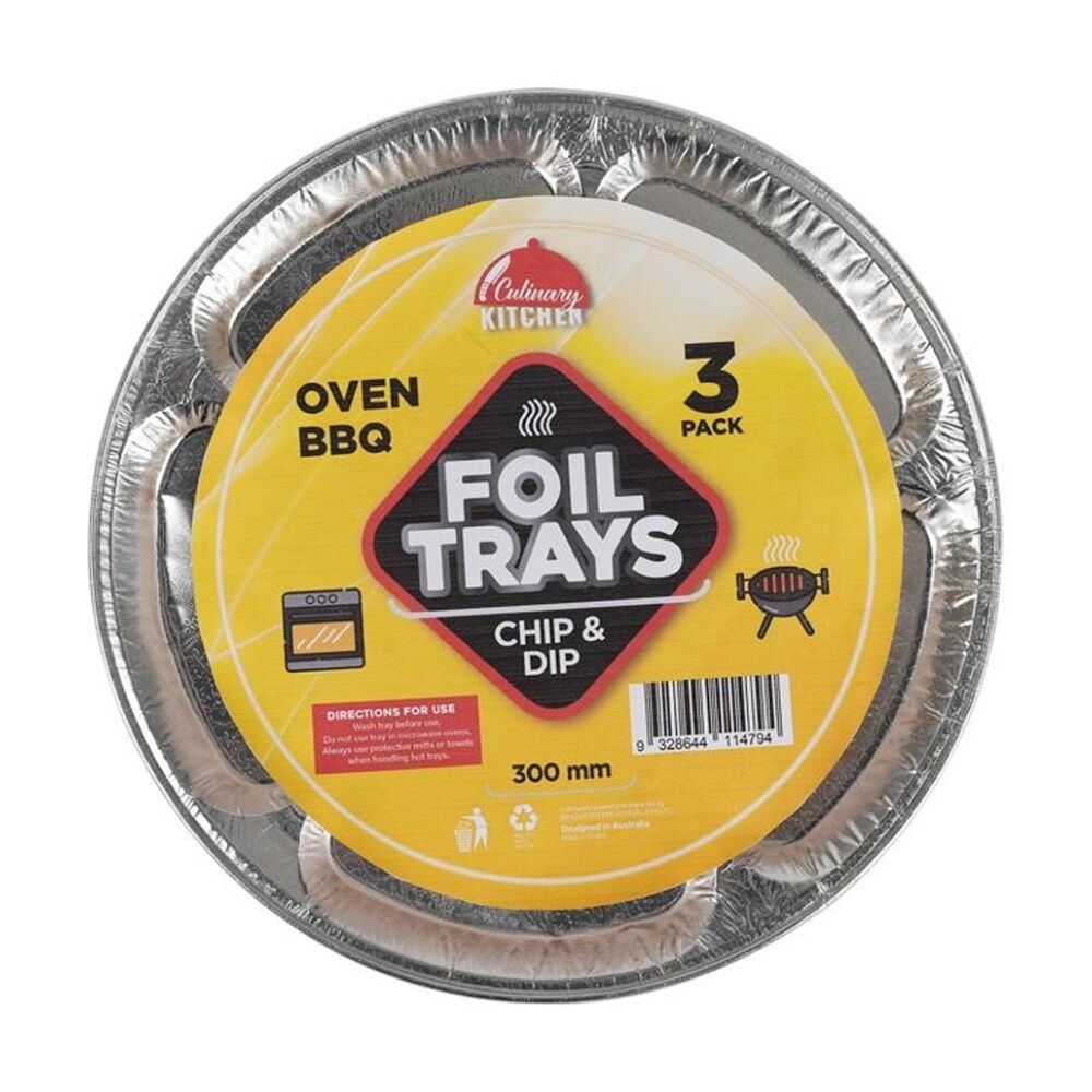 24x 3pc Braz Aluminium Foil Disposable Chip n Dip Trays Serveware 30cm Silver