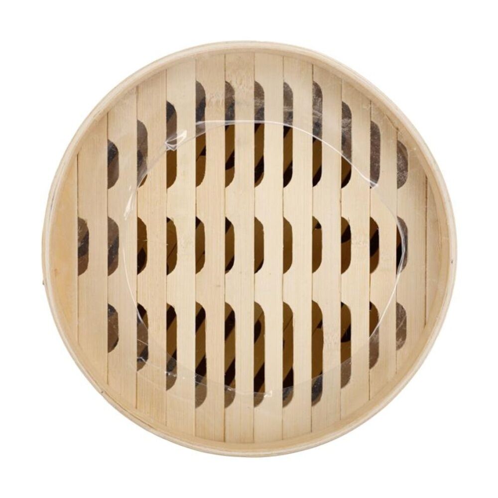 Braz 2 Layer Round Woven Bamboo Steamer W/ Lid 21cm Natural
