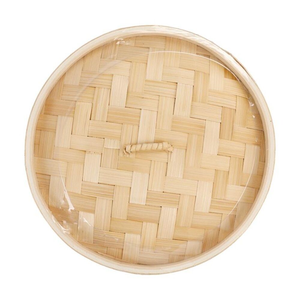 Braz 2 Layer Round Woven Bamboo Steamer W/ Lid 21cm Natural