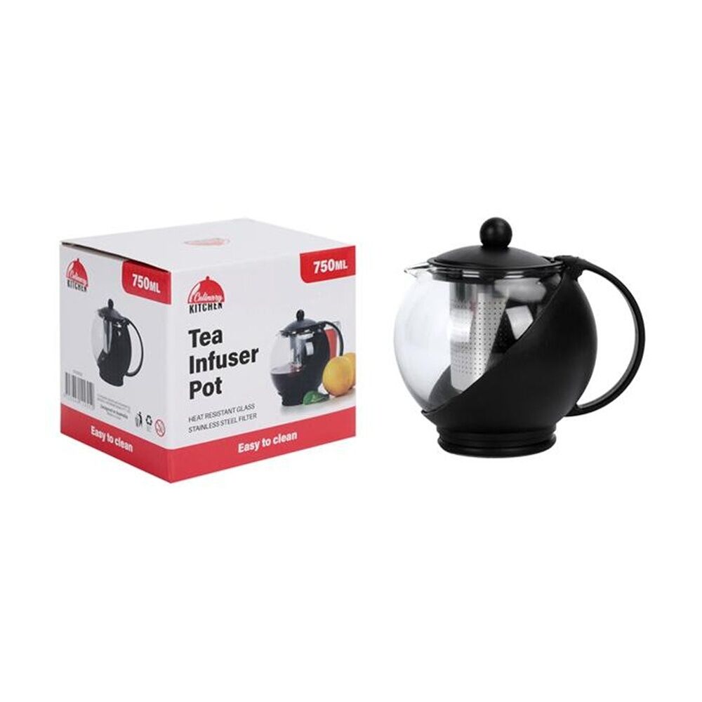 Culinary Kitchen 2 Cup Tea Infuser Pot W/ Stainless Steel 750ml