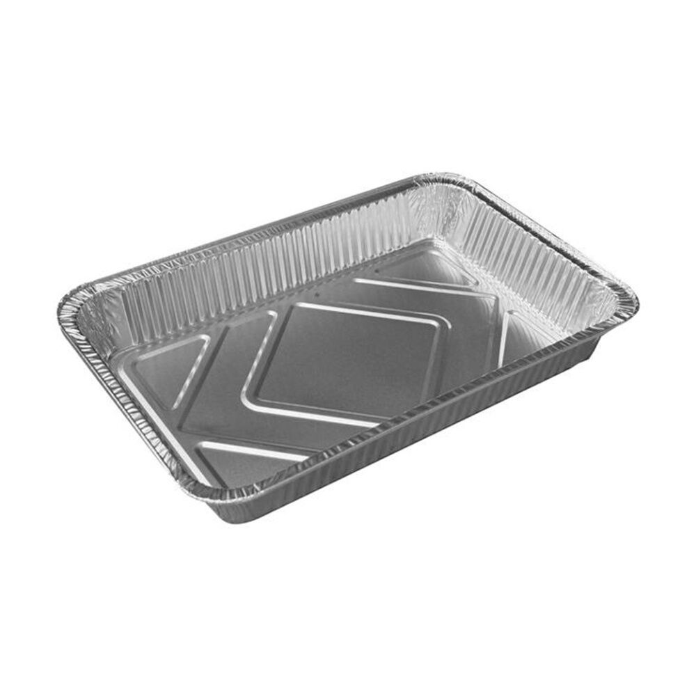 12x 4pc Braz Aluminium Foil Disposable Rectangle Trays Small 31x21x5cm Silver