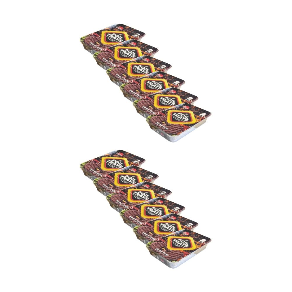 12x 2pc Braz Aluminium Foil Disposable Rectangle Trays W/ Lids 31x21x5cm Silver
