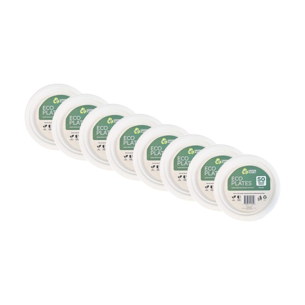 8x 50pc Braz Earth Friendly Disposable Plates Tableware Serveware 17cm