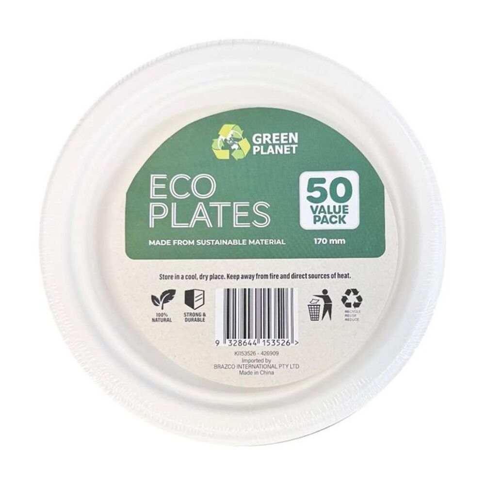 8x 50pc Braz Earth Friendly Disposable Plates Tableware Serveware 17cm