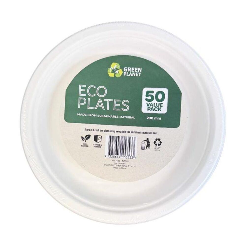 3x 50pc Braz Earth Friendly Disposable Plates Tableware Serveware 23cm