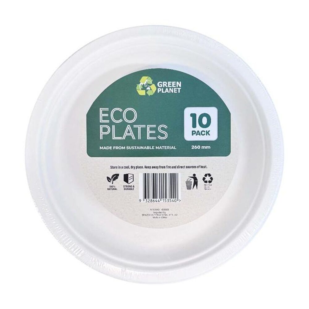 24x 10pc Braz Earth Friendly Disposable Plates Tableware Serveware 26cm