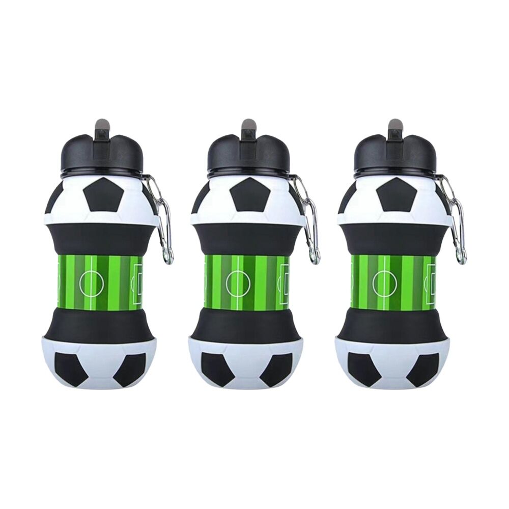 3PK Braz PopUp Sport Water Drinking Bottle 550ml Tennis/Basketball/Soccer Assrtd