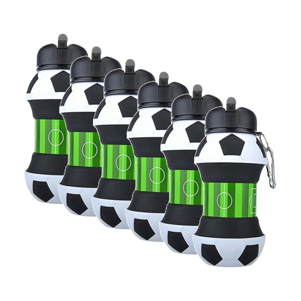 6PK Braz PopUp Sport Water Drinking Bottle 550ml Tennis/Basketball/Soccer Assrtd