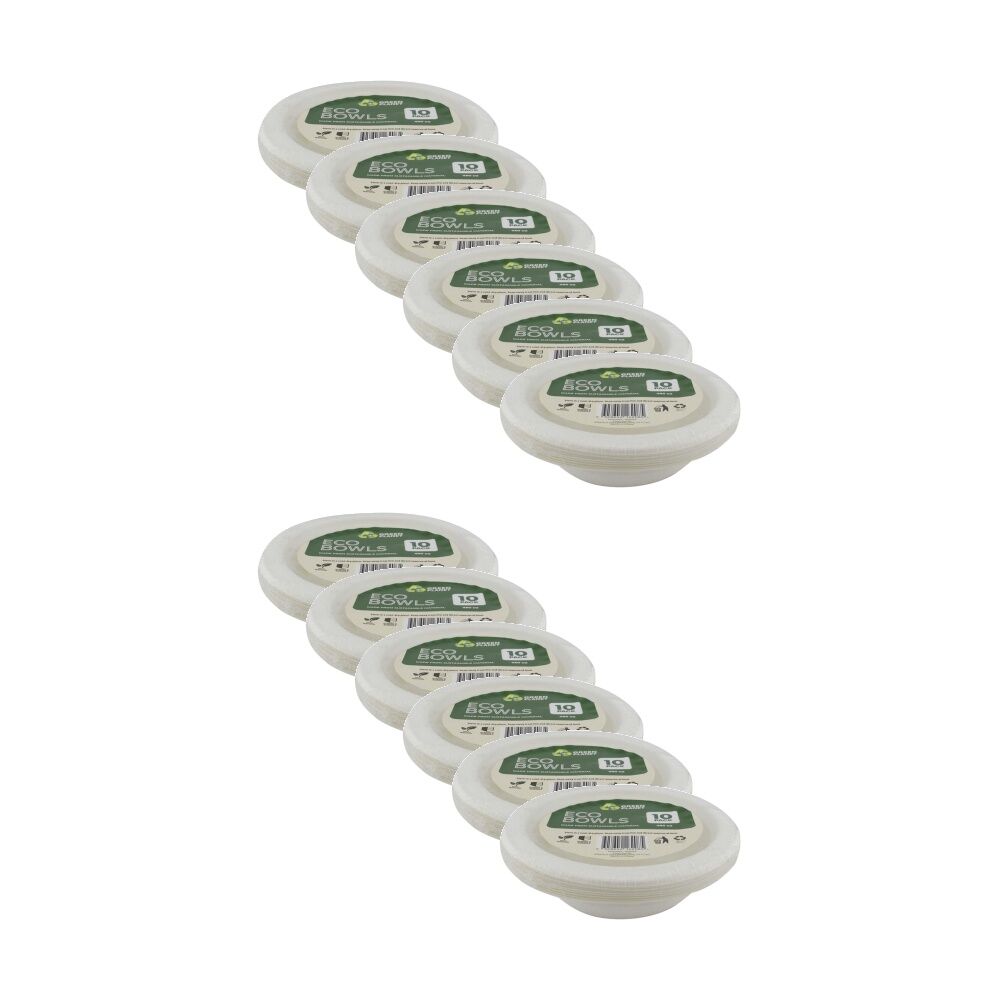 12x 10pc Braz Earth Friendly Disposable Bowls Tableware Serveware 480ml