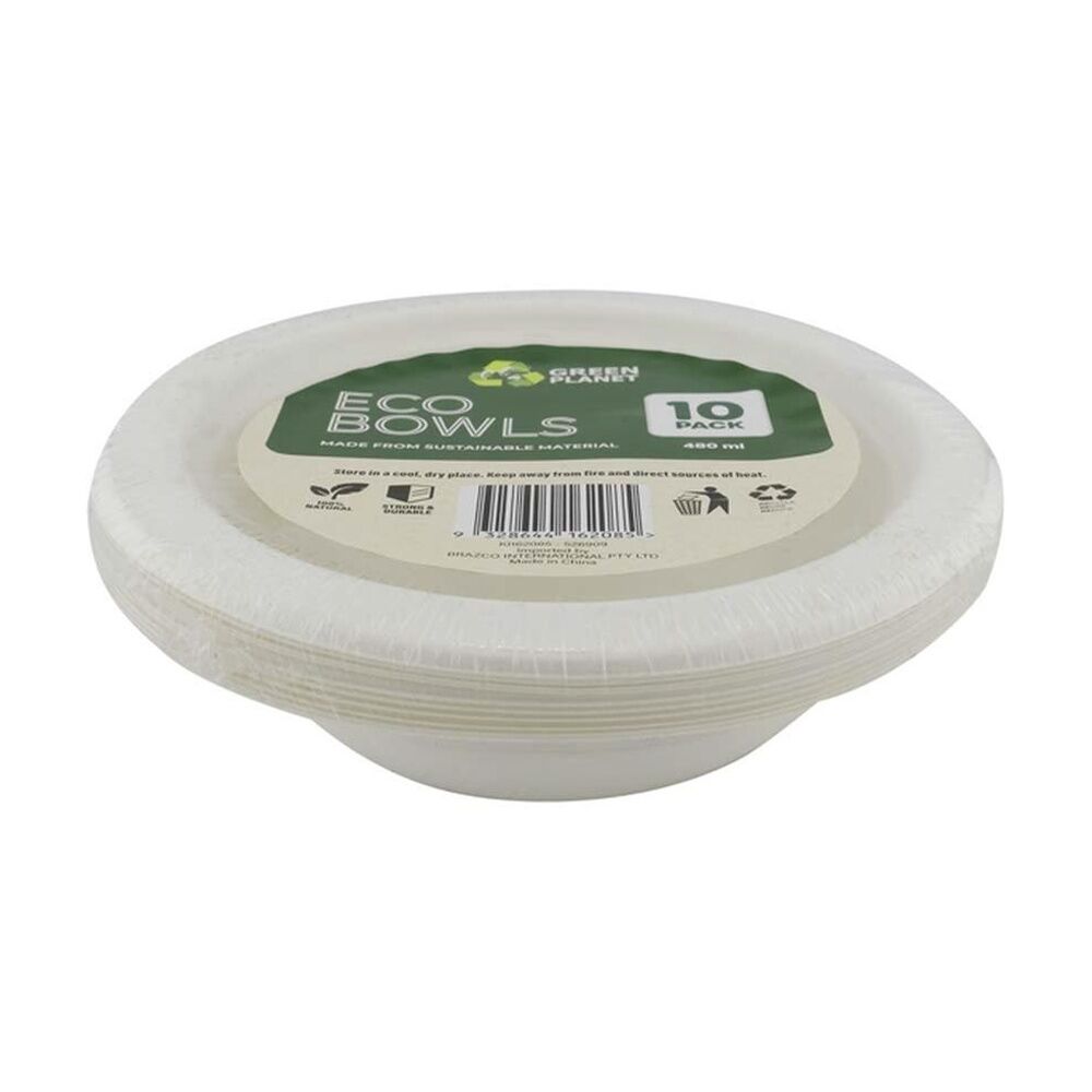 12x 10pc Braz Earth Friendly Disposable Bowls Tableware Serveware 480ml
