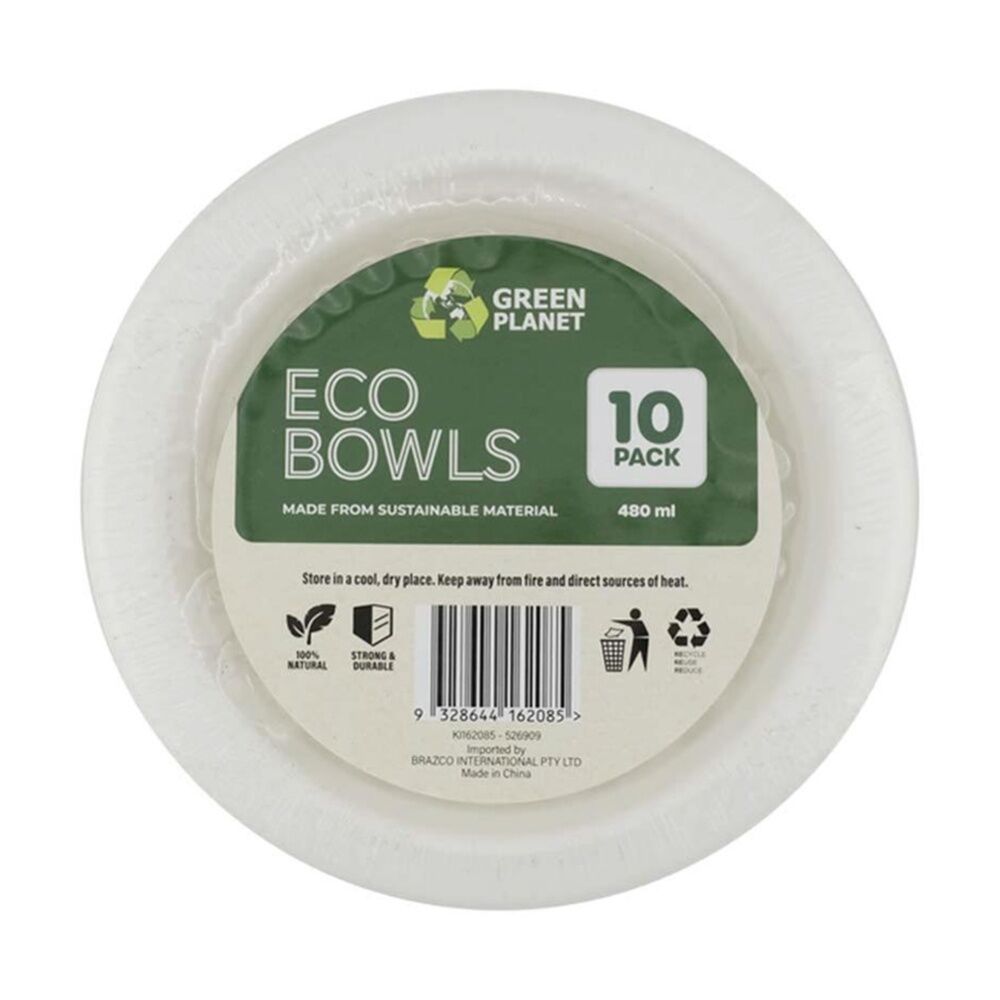 12x 10pc Braz Earth Friendly Disposable Bowls Tableware Serveware 480ml