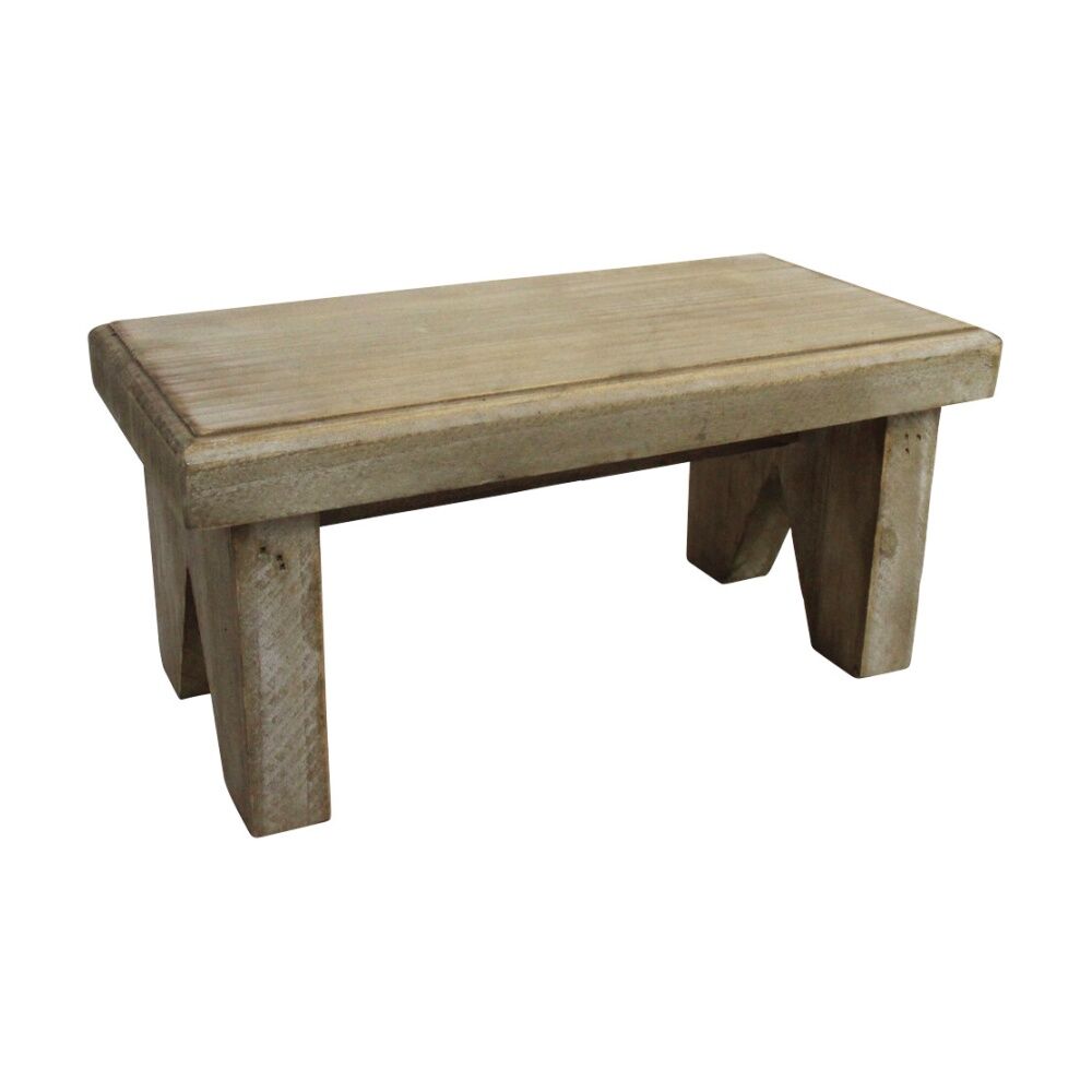 2PK LVD Medium Rustic Wooden Step/Seat Stool Home & Living Decor 28x14x13cm
