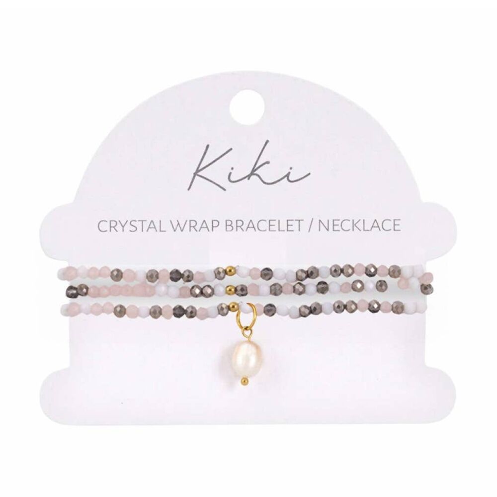 Kiki Aurora Crystal Wrap Jewellery Bracelet Necklace Stainless Pink