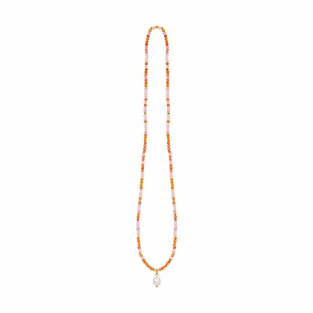Kiki Blush Bloom Crystal Wrap Jewellery Bracelet Necklace Orange Pink White
