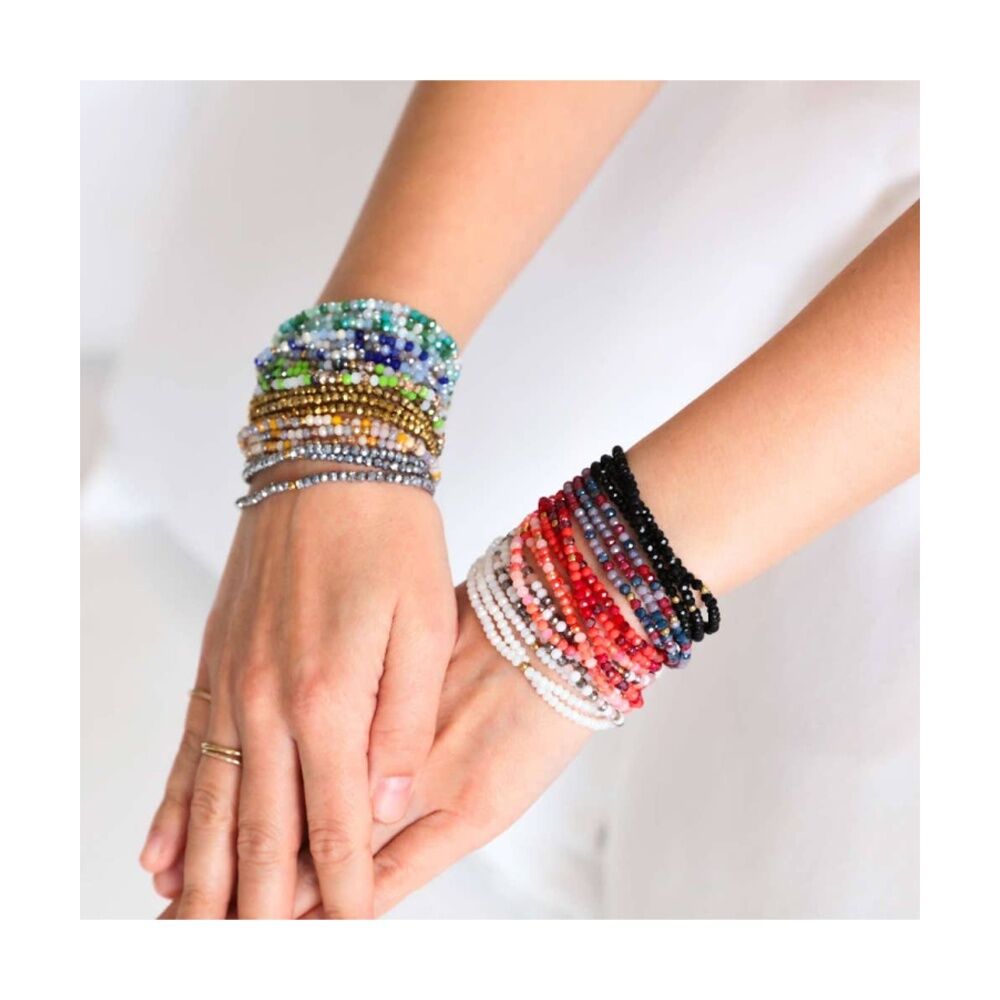Kiki Blush Bloom Crystal Wrap Jewellery Bracelet Necklace Orange Pink White