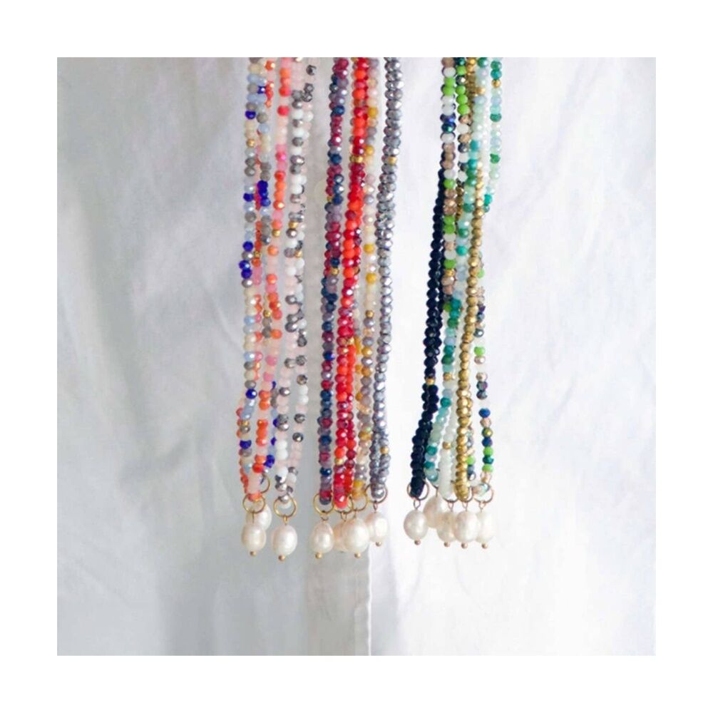 Kiki Oracle Crystal Wrap Jewellery Bracelet Necklace Green White Gold