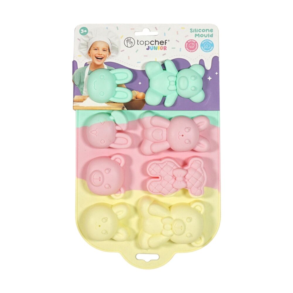 6x Topchef Junior Silicone Baking Mould Bakeware Cotton Candy Animal Design 3y+