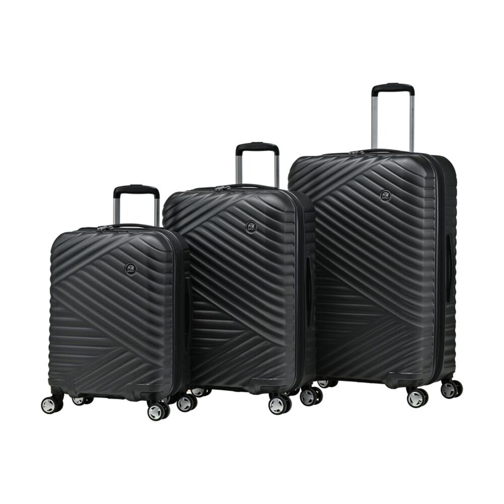 3pc Eminent Kimono Suitcases Set Hard Shell Travel Luggage Graphite