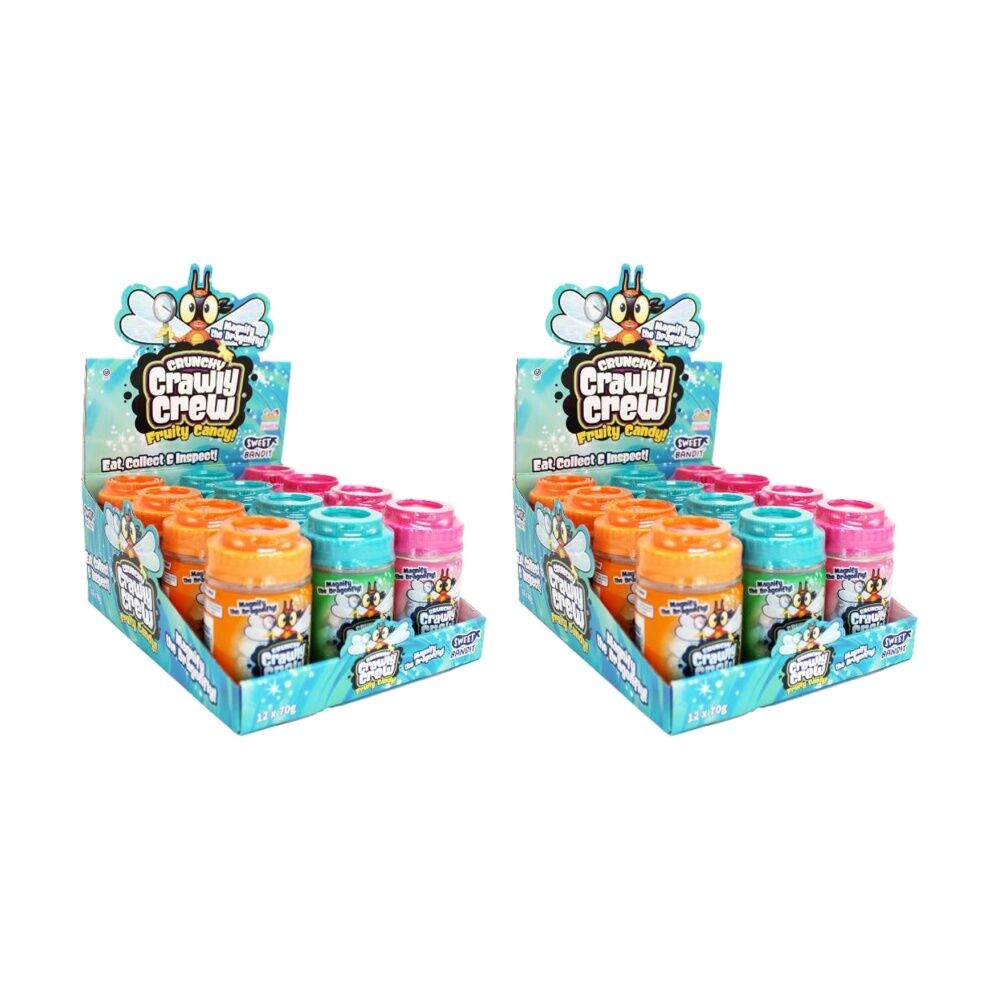 24PK Kidsmania Crunchy Crawly Crew Fruit Candy/Sweet 70g Assorted