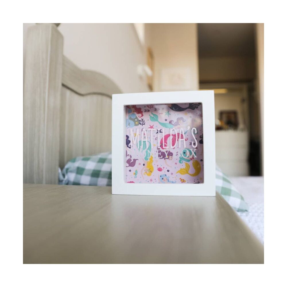 Splosh Kids Money Box Matilda Personalised Name White Pink 13x5x13cm