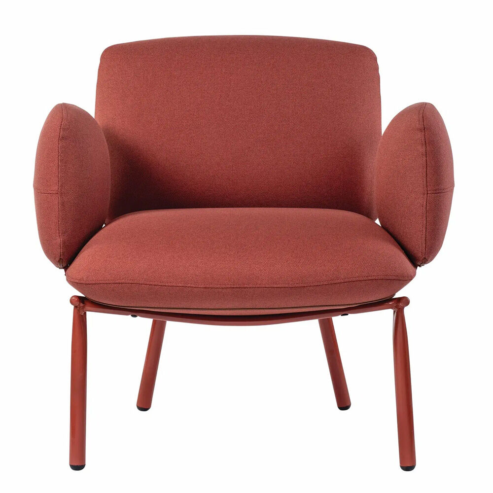 Konfurb Nebu Armchair Paprika Fabric & Frame Curved Design 78.5x69cm