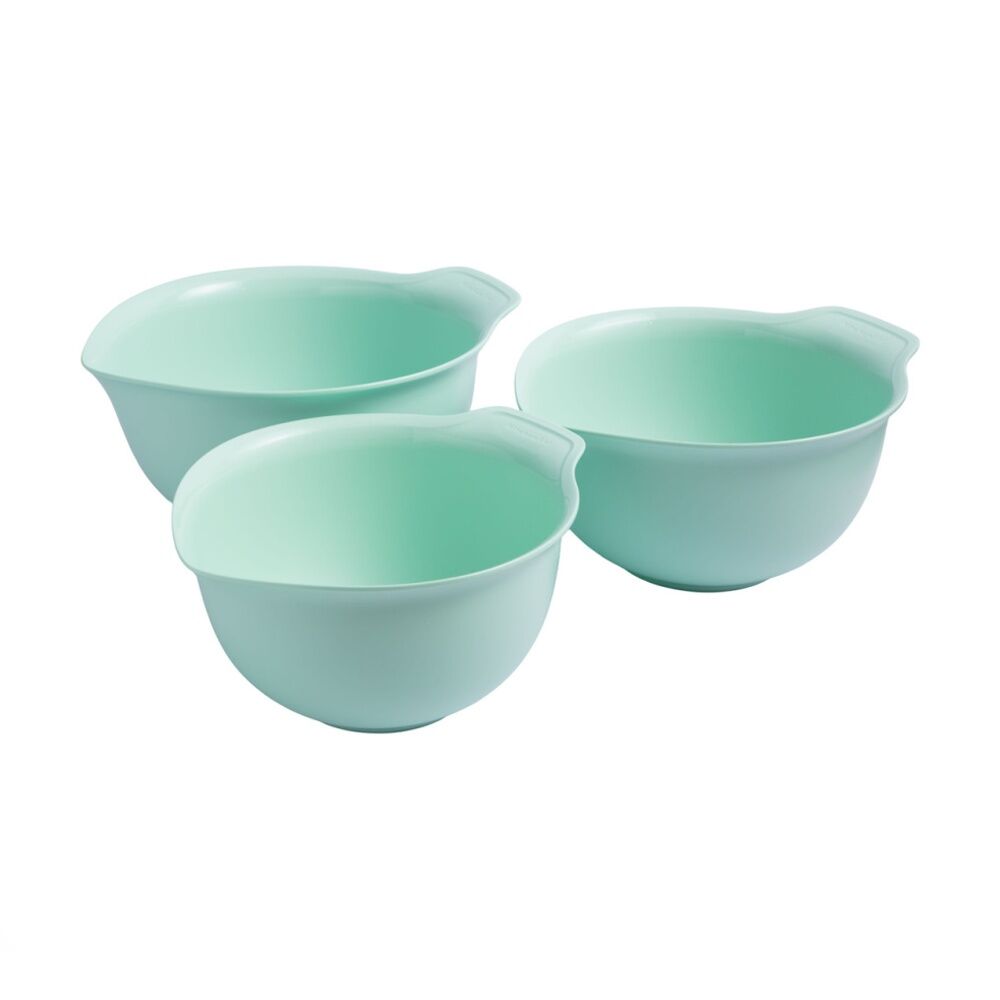 3pc KitchenAid Universal Nesting Plastic Mixing Bowls Multisize Set Spearmint