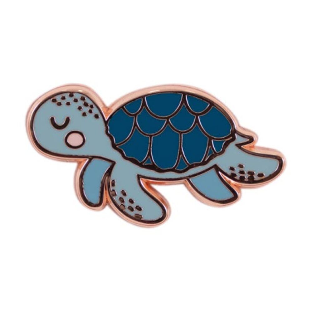 4PK Splosh Turtle Friend Keepsake Pin Enamel Rose Gold Blue Pink 3x1x2.5cm