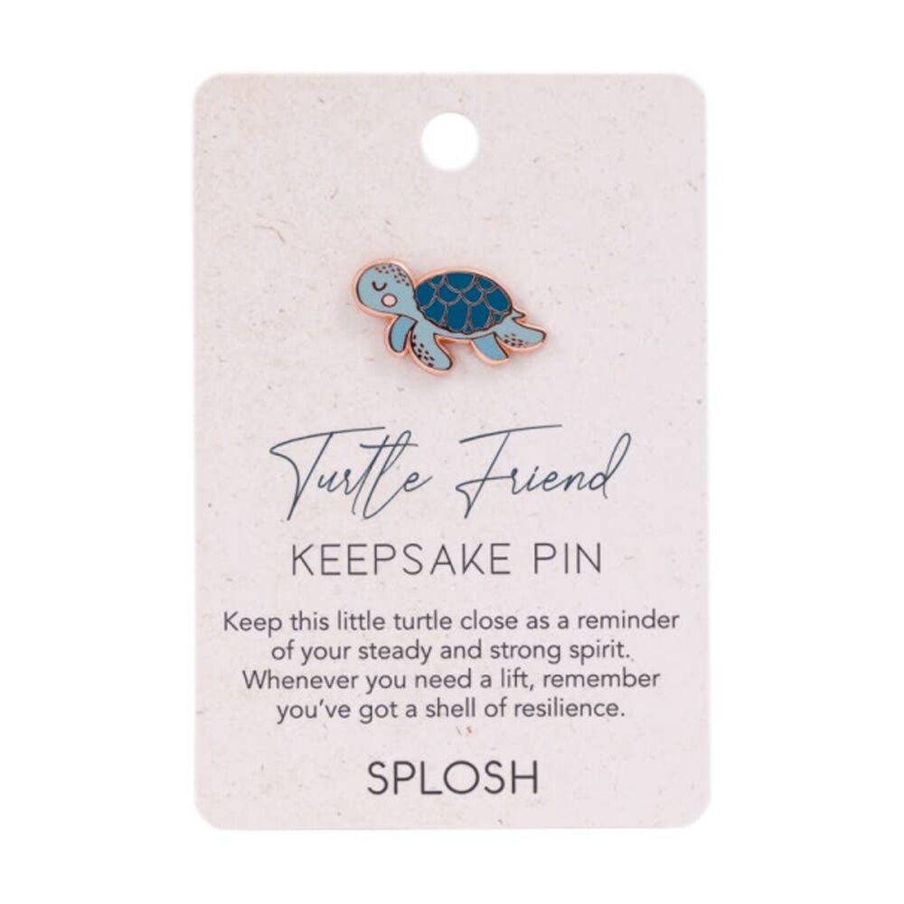 4PK Splosh Turtle Friend Keepsake Pin Enamel Rose Gold Blue Pink 3x1x2.5cm