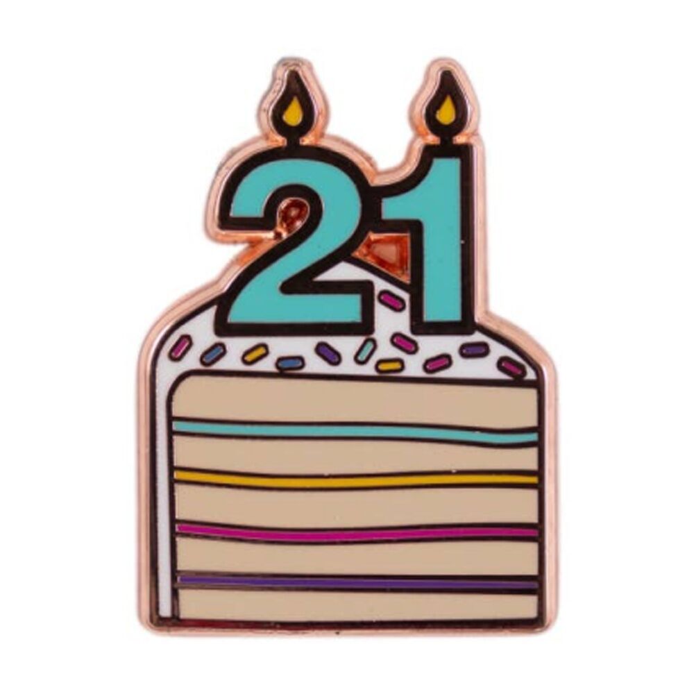 2PK Splosh 21st Birthday Keepsake Pin Multi-Coloured Rose Gold 3x1x2.5cm