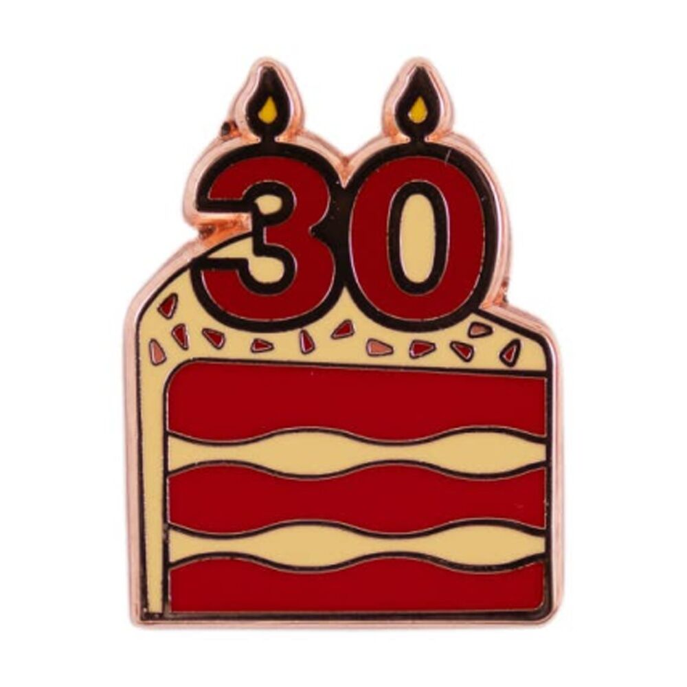 4PK Splosh 30th Birthday Keepsake Pin Enamel Rose Gold Red Beige 3x1x2.5cm