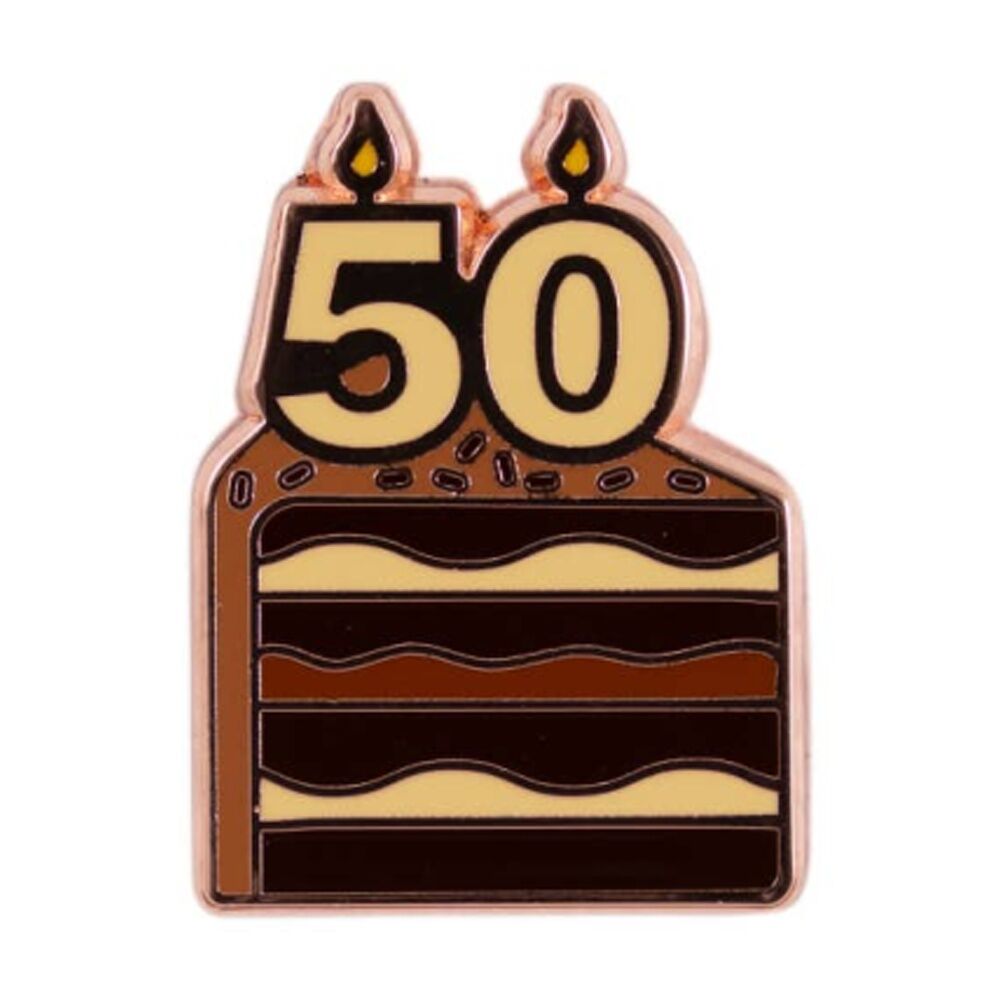 2PK Splosh 50th Birthday Keepsake Pin 3y+ Rose Gold Beige Brown 3x1x2.5cm