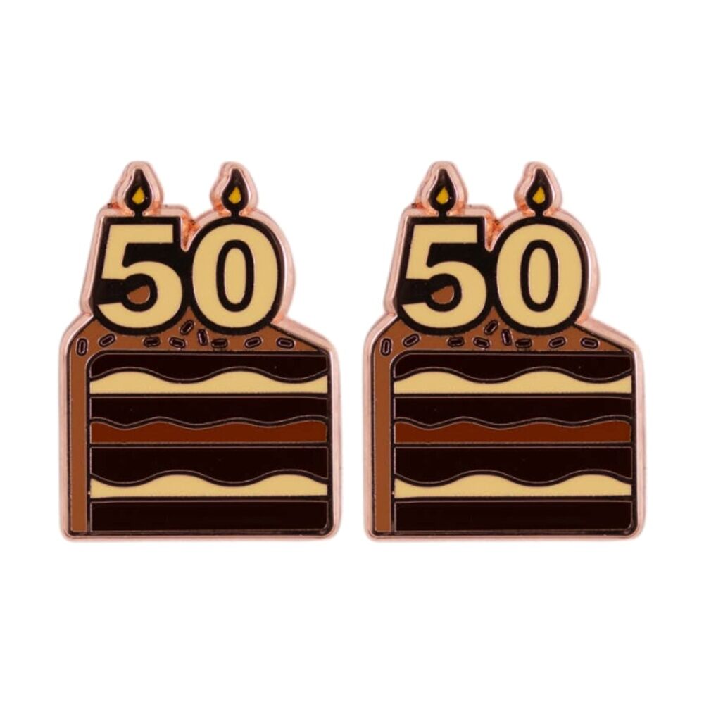 2PK Splosh 50th Birthday Keepsake Pin 3y+ Rose Gold Beige Brown 3x1x2.5cm