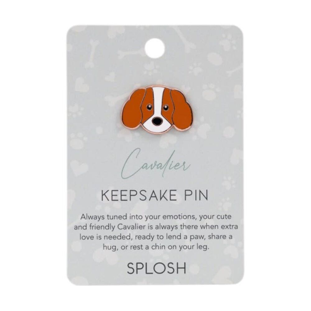 4PK Splosh Cavalier Keepsake Pin Enamel Rose Gold Brown White 3x1x2.5cm