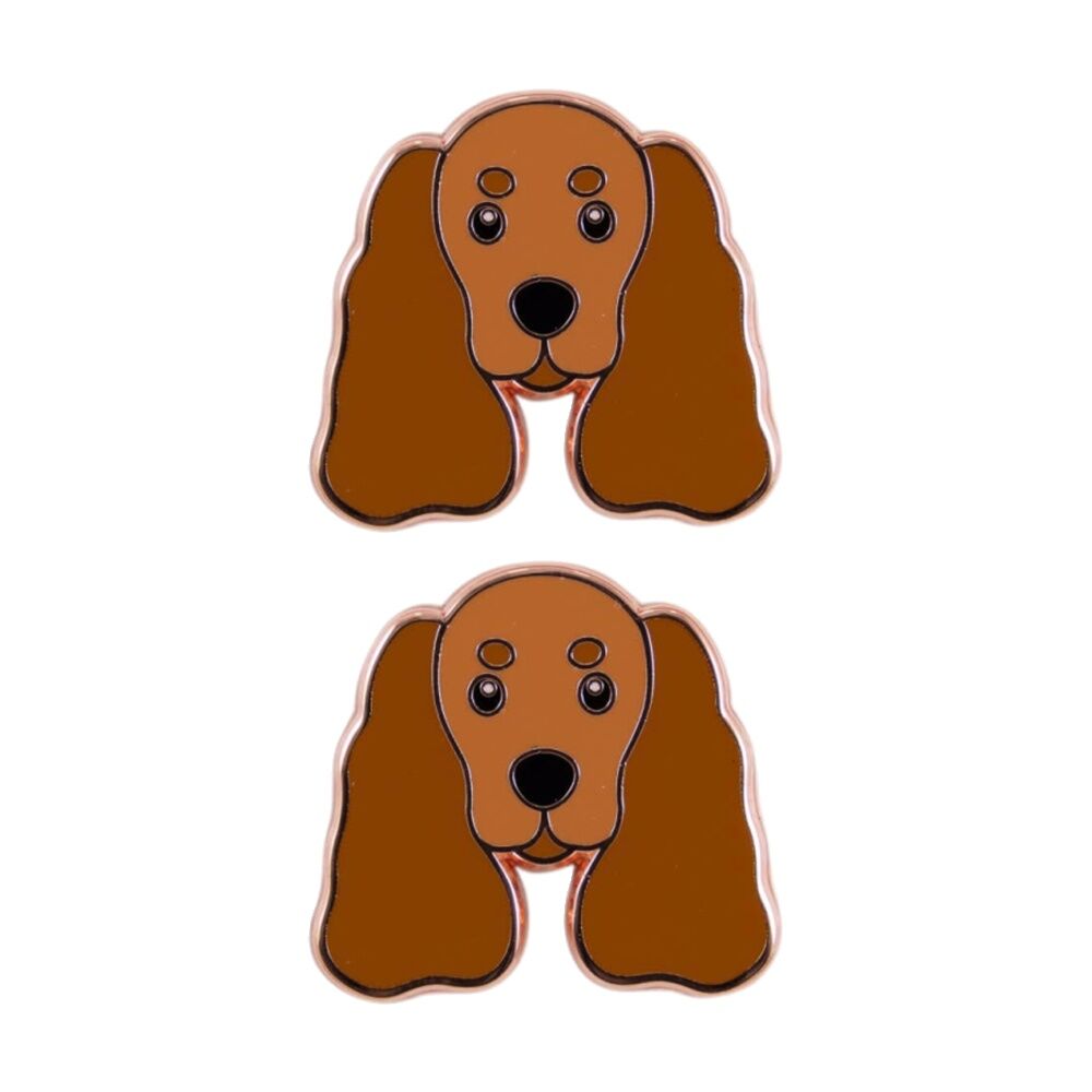 2PK Splosh Cocker Spaniel Keepsake Pin Enamel Rose Gold Brown 3x1x2.5cm