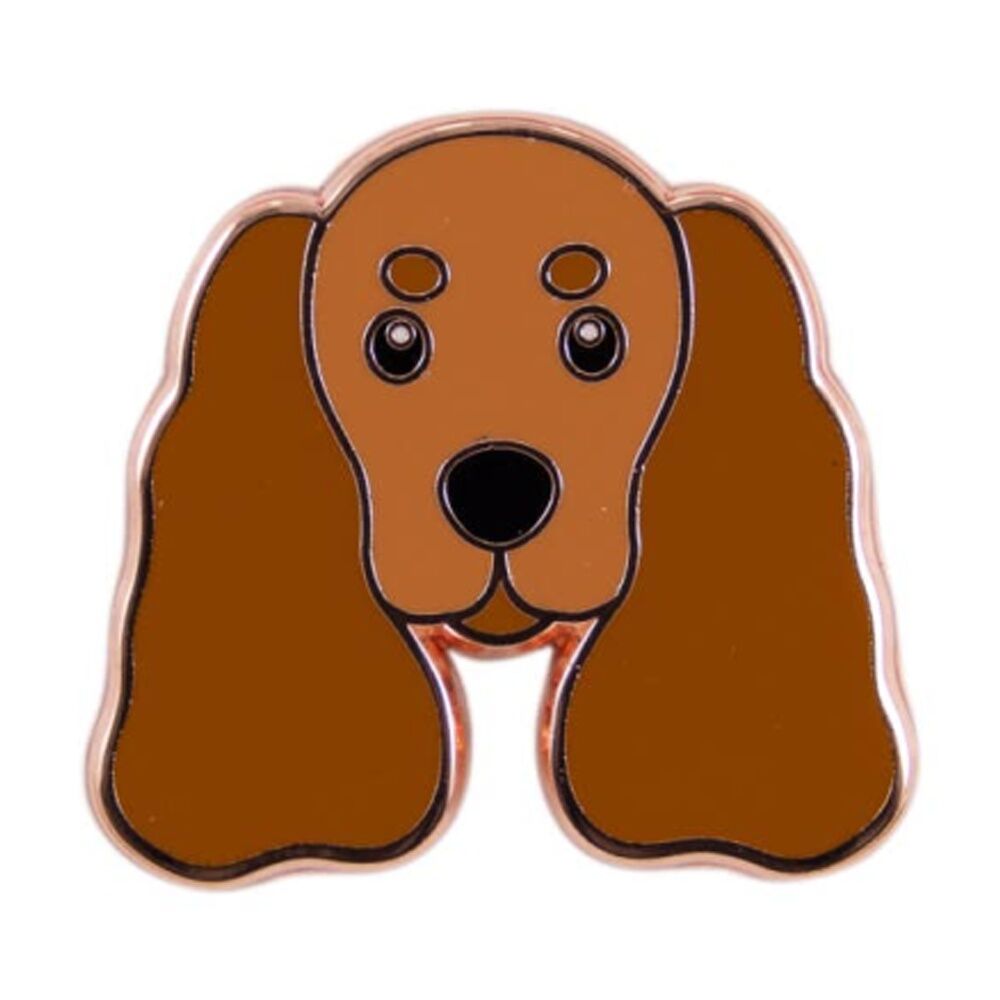 2PK Splosh Cocker Spaniel Keepsake Pin Enamel Rose Gold Brown 3x1x2.5cm