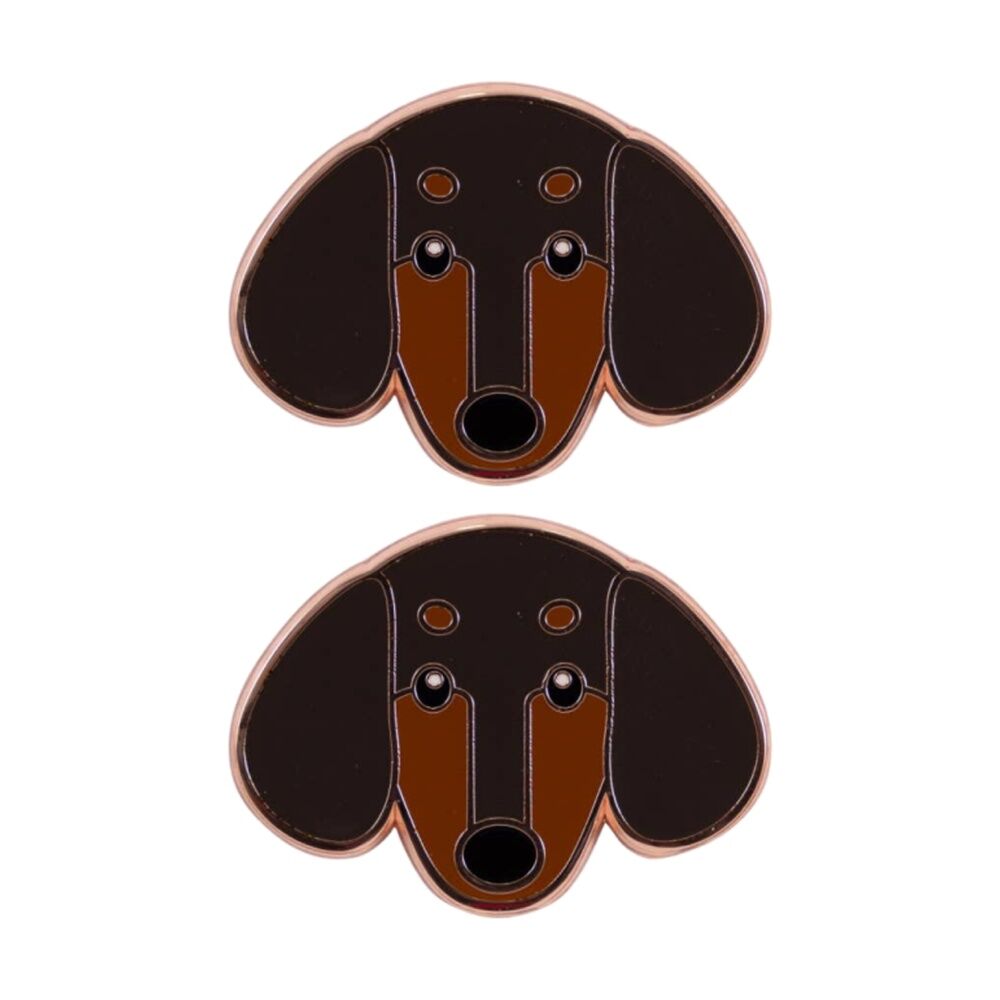 2PK Splosh Dachshund Keepsake Pin Enamel 3y+ Rose Gold Brown 3x1x2.5cm