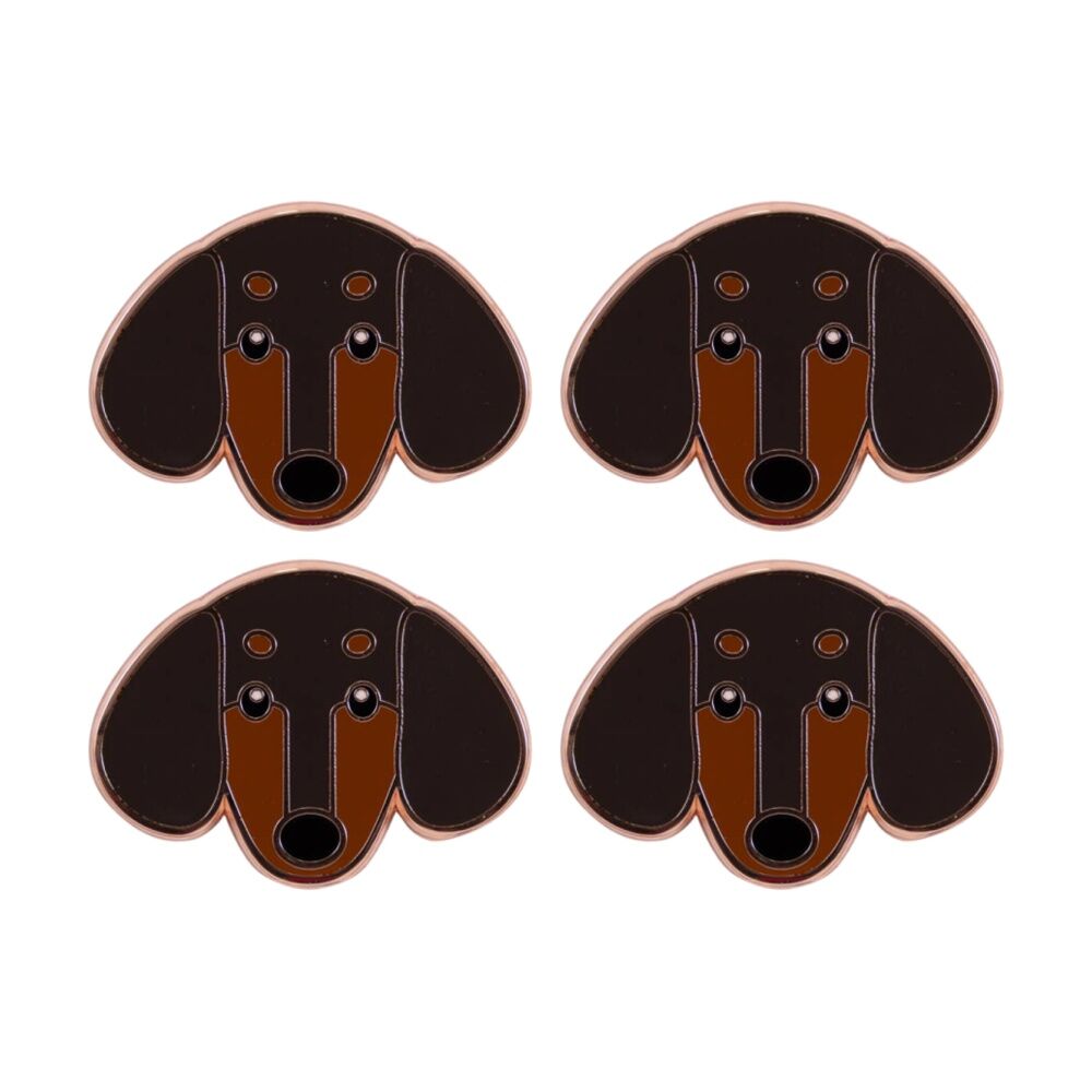 4PK Splosh Dachshund Keepsake Pin Enamel 3y+ Rose Gold Brown 3x1x2.5cm