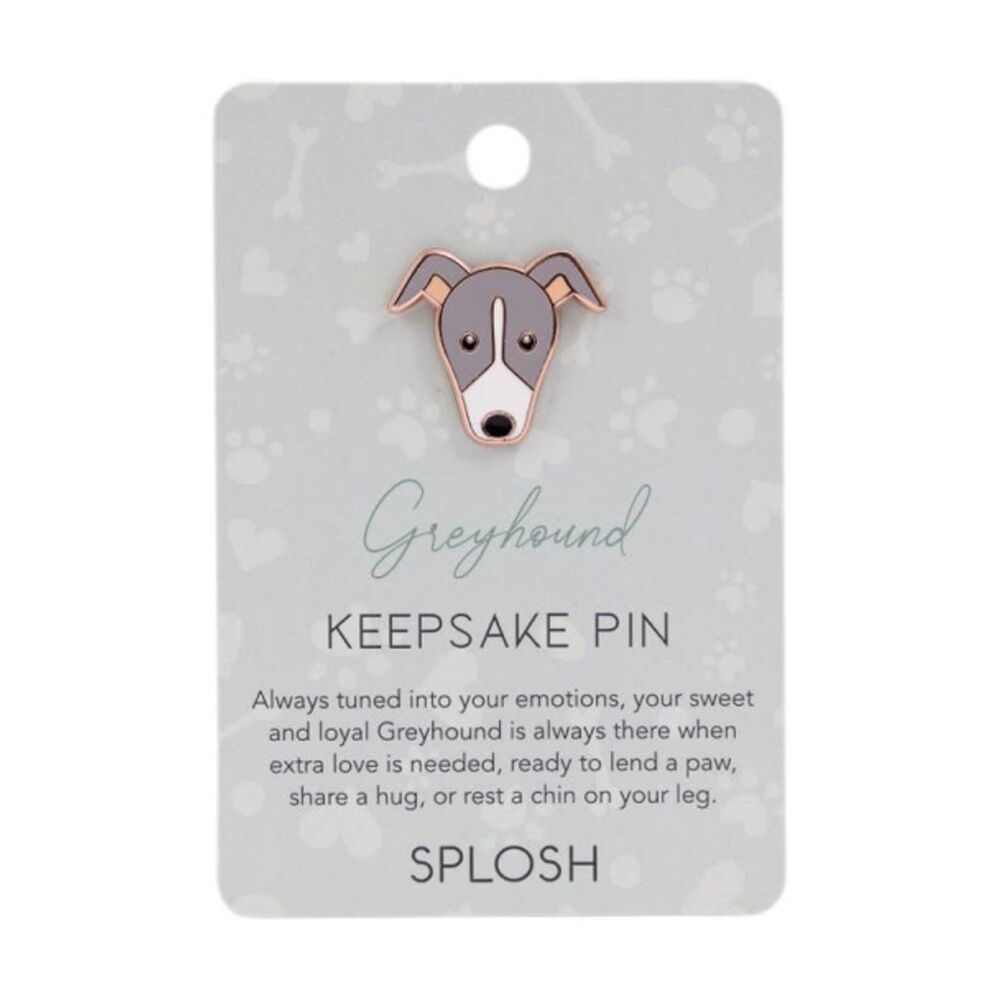 4PK Splosh Greyhound Keepsake Pin Enamel 3y+ Rose Gold 3x1x2.5cm