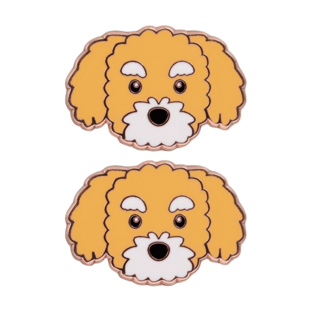 2PK Splosh Groodle Keepsake Pin Enamel 3y+ Rose Gold Beige White 3x1x2.5cm