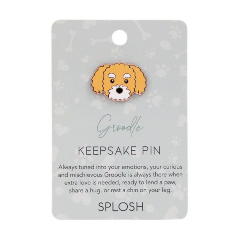 2PK Splosh Groodle Keepsake Pin Enamel 3y+ Rose Gold Beige White 3x1x2.5cm