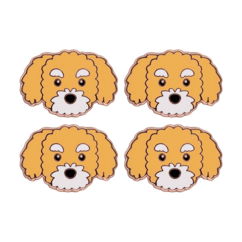 4PK Splosh Groodle Keepsake Pin Enamel 3y+ Rose Gold Beige White 3x1x2.5cm