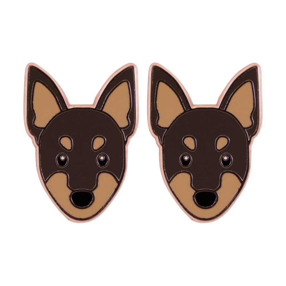 2PK Splosh Kelpie Keepsake Pin Enamel 3y+ Beige Brown Rose Gold 3x1x2.5cm