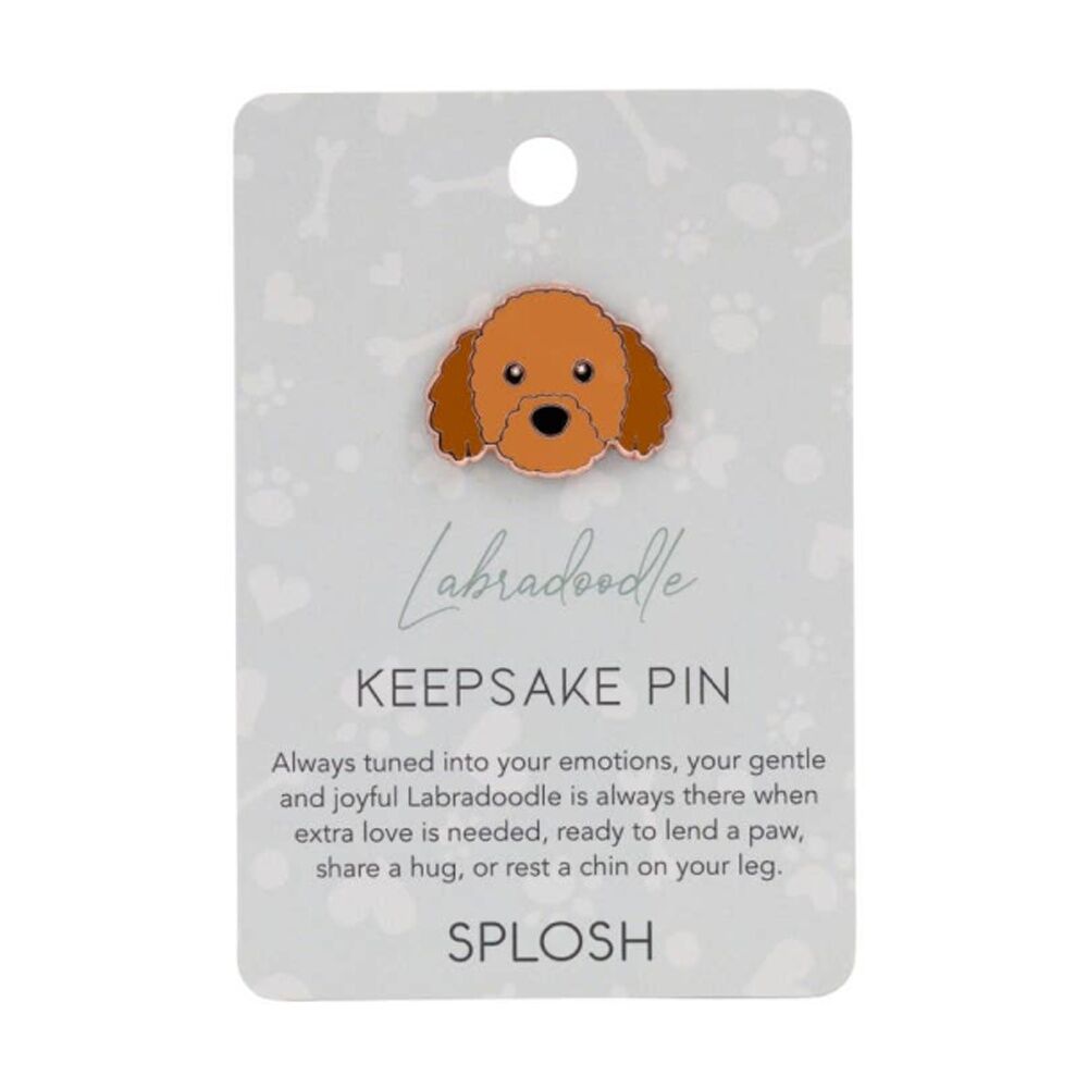 4PK Splosh Labradoodle Keepsake Pin Enamel 3y+ Rose Gold 3x1x2.5cm