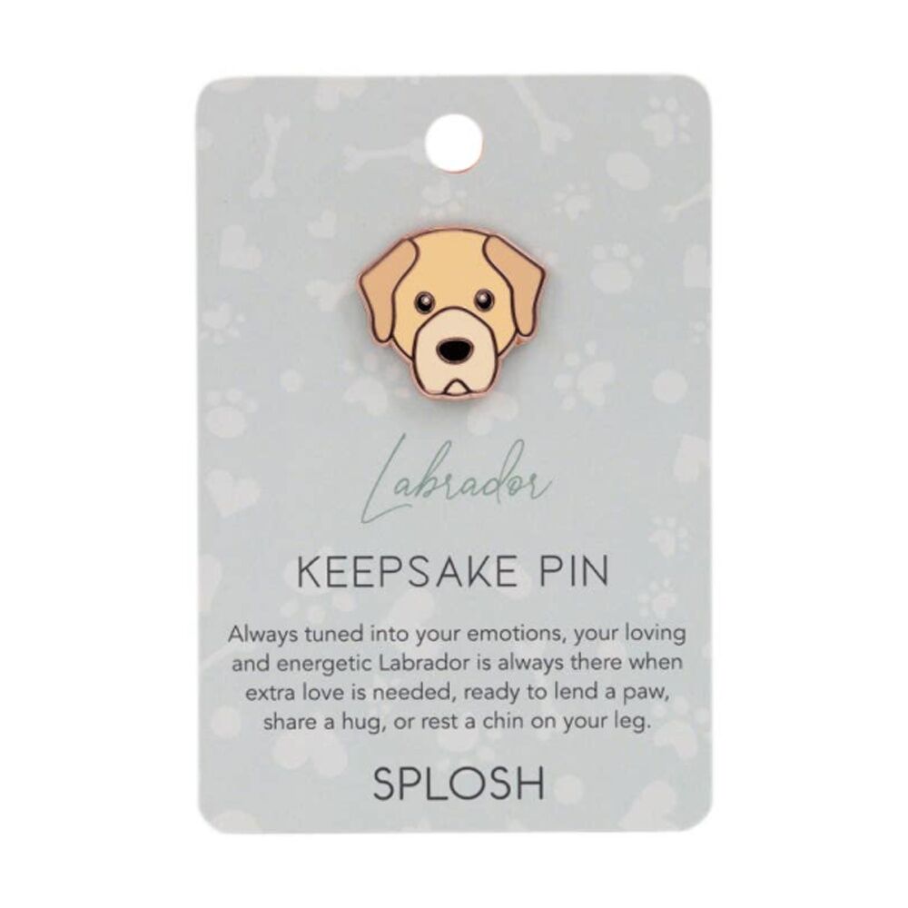 2PK Splosh Labrador Keepsake Pin Enamel 3y+ Rose Gold Beige 3x1x2.5cm