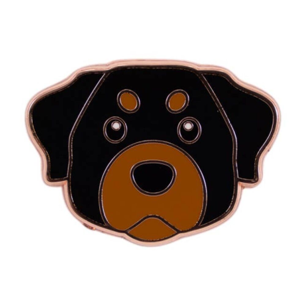 4PK Splosh Rottweiler Keepsake Pin Enamel Rose Gold Black Brown 3x1x2.5cm