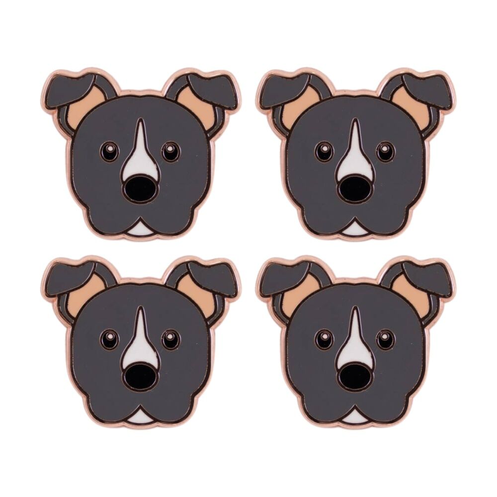 4PK Splosh Staffy Keepsake Pin Enamel 3y+ Rose Gold Grey White 3x1x2.5cm