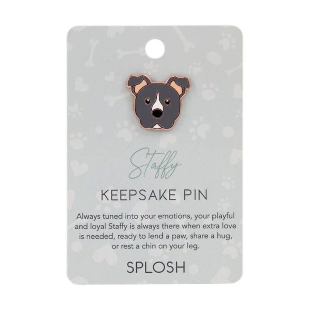 4PK Splosh Staffy Keepsake Pin Enamel 3y+ Rose Gold Grey White 3x1x2.5cm