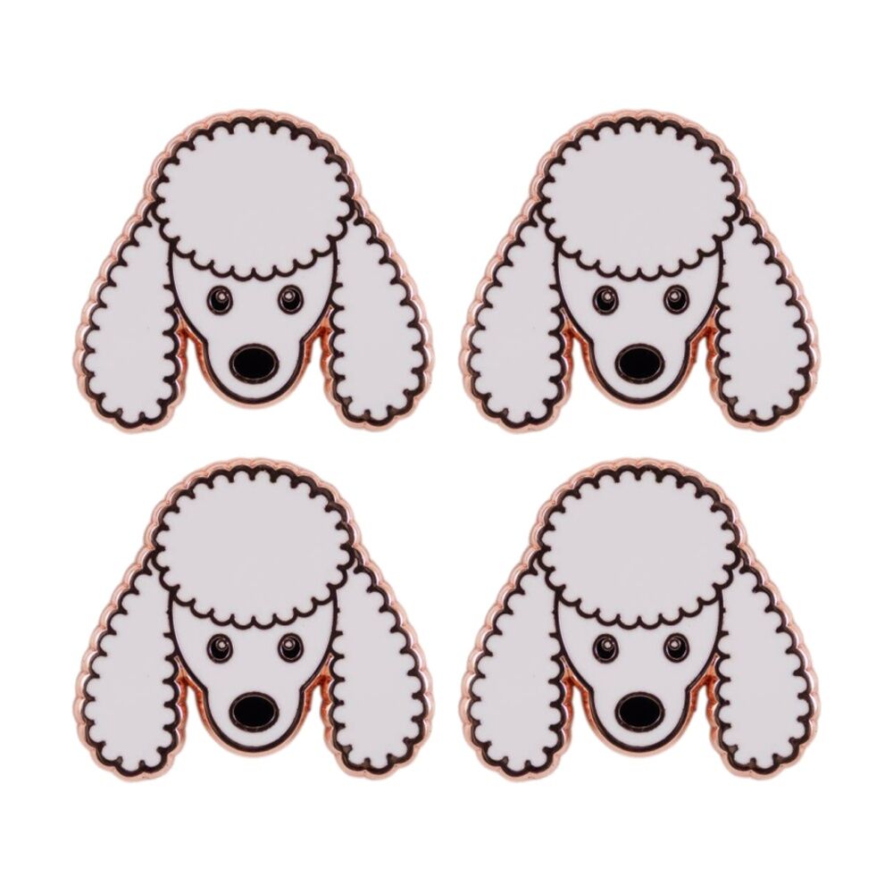 4PK Splosh Poodle Keepsake Pin Enamel Kids 3y+ Rose Gold 3x1x2.5cm